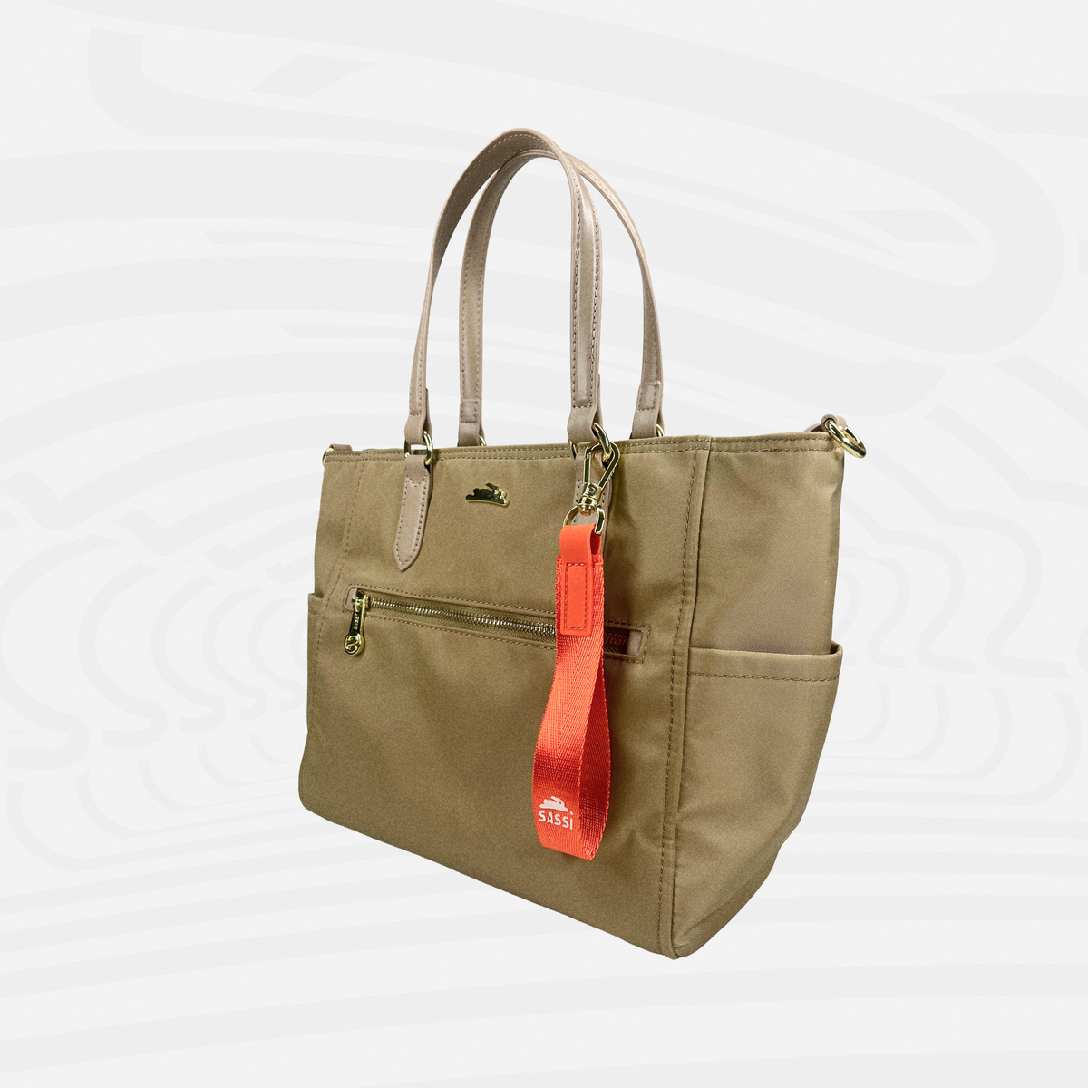 SASSi Athena Nylon Tote Bag, Water-Repellent Work Bag with Detachable Crossbody Strap