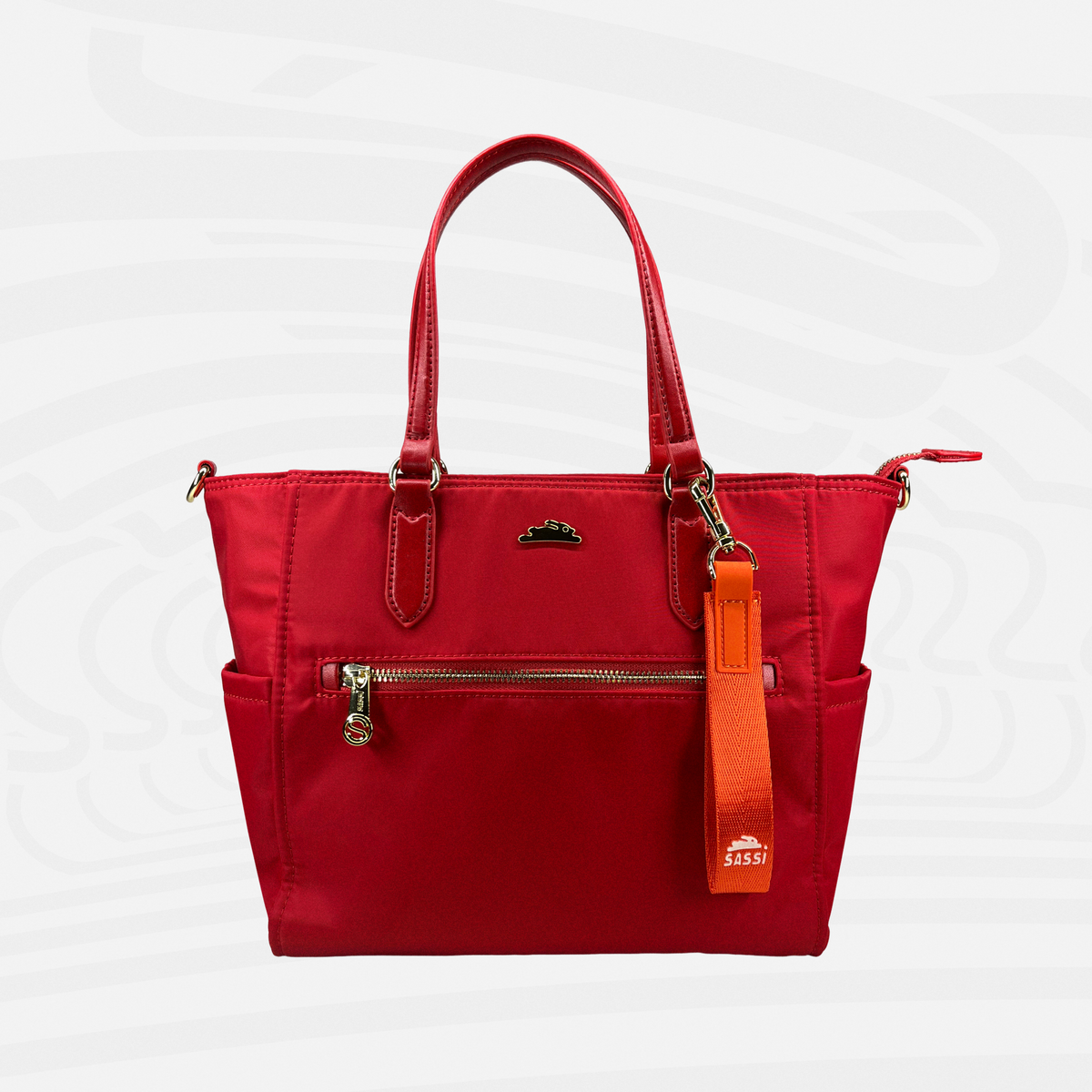 SASSi Athena Nylon Tote Bag, Water-Repellent Work Bag with Detachable Crossbody Strap