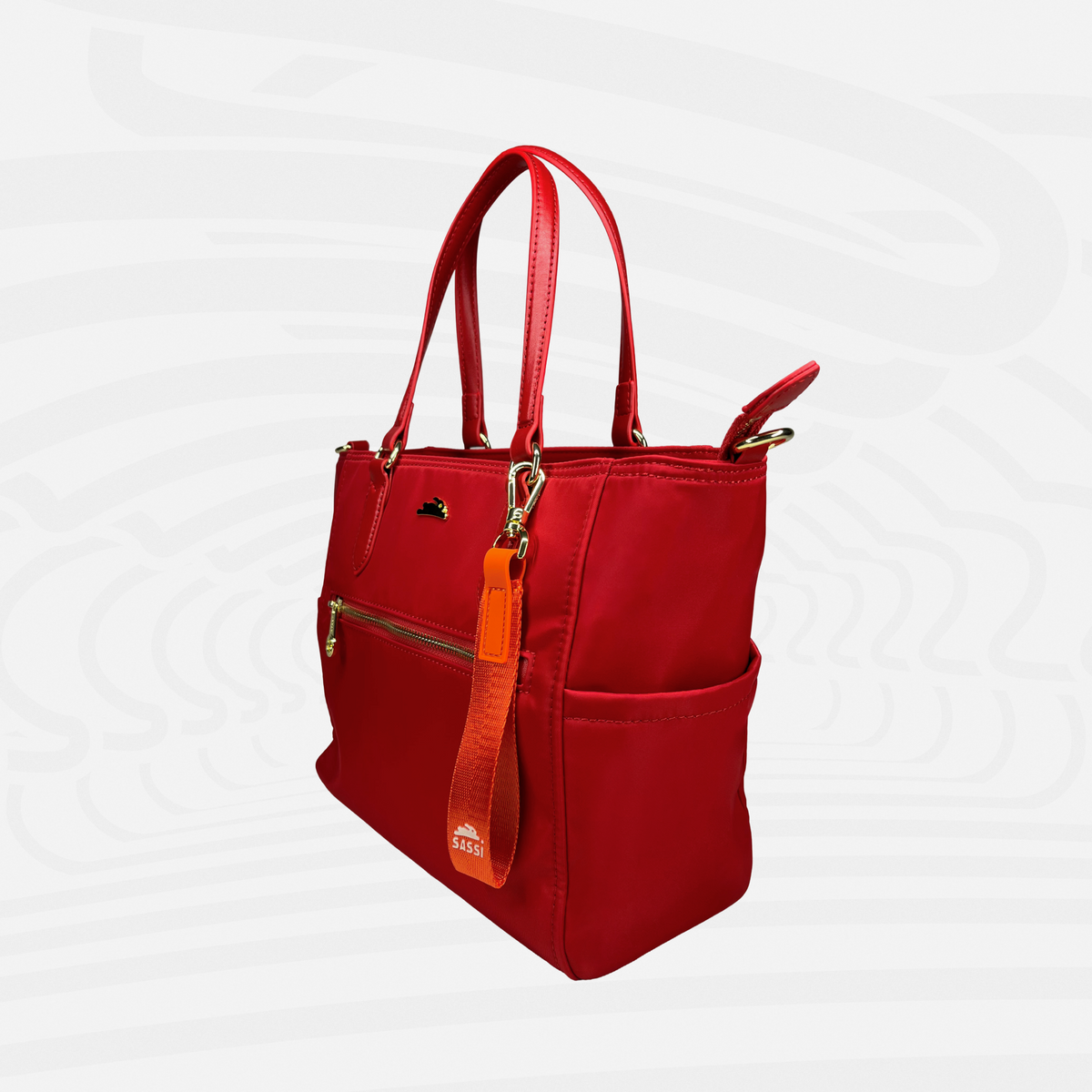 SASSi Athena Nylon Tote Bag, Water-Repellent Work Bag with Detachable Crossbody Strap